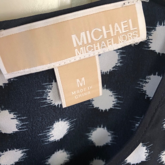 Michael Kors medium top.  Navy with white dot detail. Sleeveless. Lightweight. - Picture 3 of 4